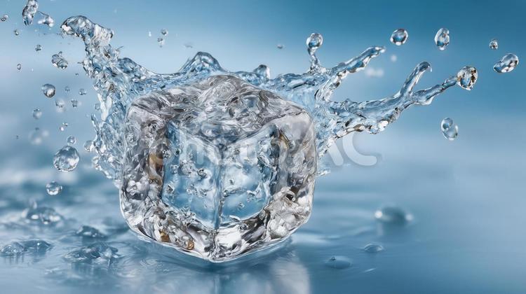 氷と水しぶきの瞬間 氷,水しぶき,水滴の写真素材