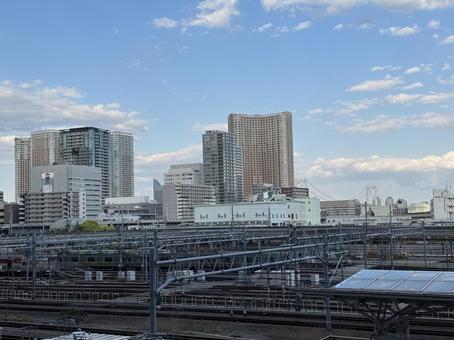高輪ゲートウェイ駅から芝浦方面の風景 高輪ゲートウェイ駅から芝浦方面の風景 高輪ゲートウェイ,高輪,駅の写真素材