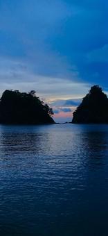 夕方の海 夕方の海 堂ヶ島,海,旅行の写真素材