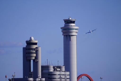 羽田空港を離陸した旅客機 風景,素材,背景の写真素材