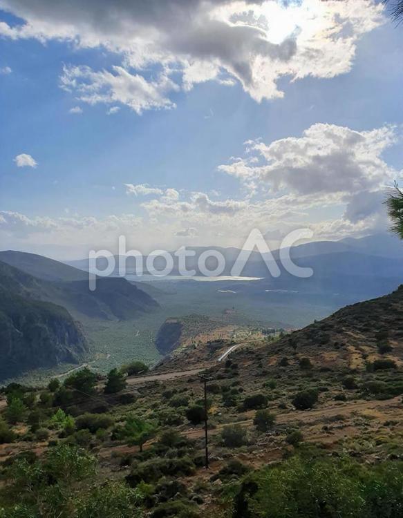 ギリシャでの自然の眺め 旅,ギリシャ,ヨーロッパの写真素材