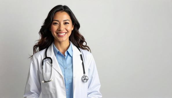 白衣を着た女性 白衣を着た女性の写真