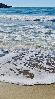 ビーチ波打ち際 ビーチ波打ち際 波打ち際,水際,夏の写真素材