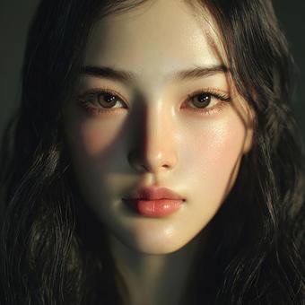 美しい東洋人女性のクローズアップ 美しい東洋人女性のクローズアップの写真