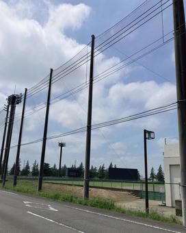 渡れば球場 野球場,野球,球場の写真素材