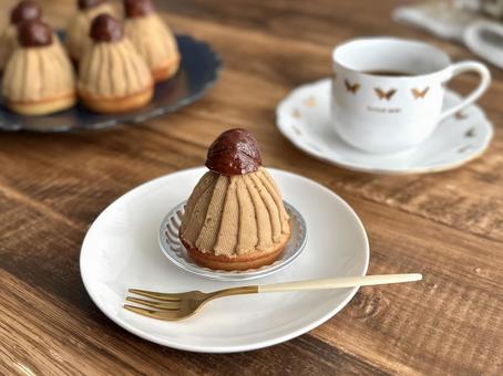 モンブラン モンブラン,栗,マロンケーキの写真素材