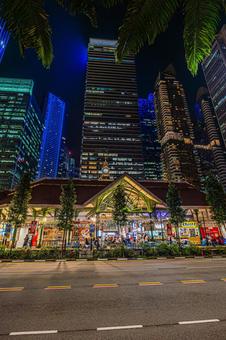 都市夜景 都市夜景,夜景,シンガポールの写真素材