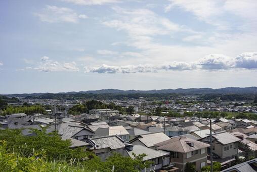 初夏の静岡県菊川市の街並み 菊川,静岡県,初夏の写真素材