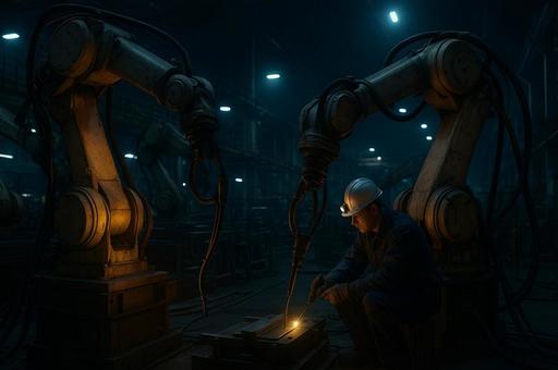 産業用ロボット作業現場の写真