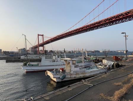 Wakato Bridge in the evening, JPG