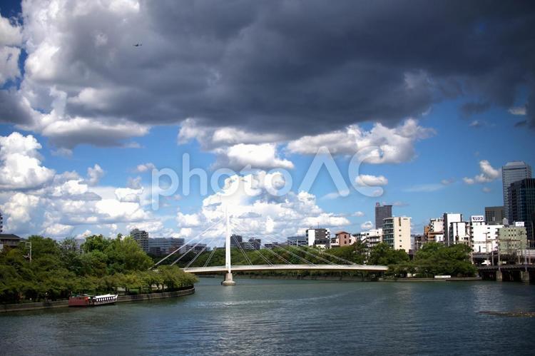 天満橋から川崎橋方面を撮影 天満橋,川崎橋,京橋方面の写真素材