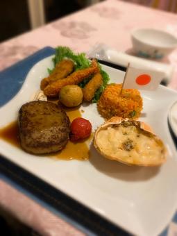 ホテルのお子様ランチ 料理,ご飯,ホテルの写真素材