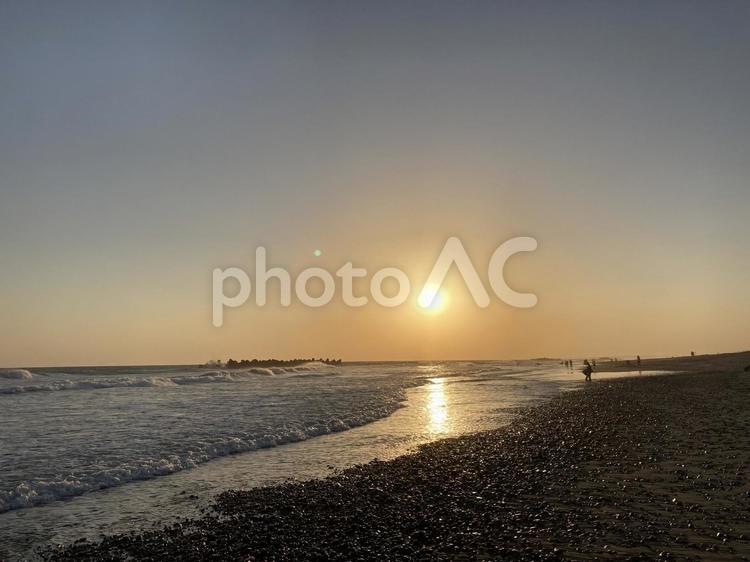 中田島砂丘　夕日② 中田島砂丘,夕日,砂丘の写真素材