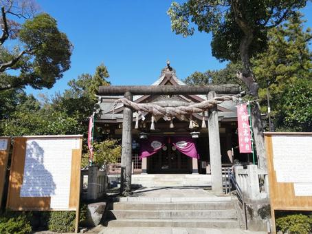 阿比太神社 阿比太神社,鳥居,しめ縄の写真素材
