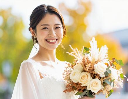 笑顔が美しい花嫁 笑顔が美しい花嫁の写真
