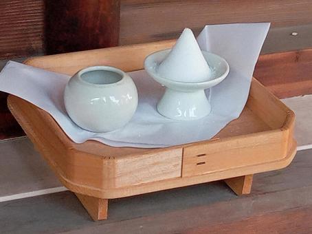 神具 神具,盛塩,塩の写真素材