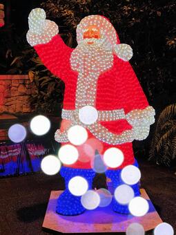 イルミネーション　サンタクロース イルミネーション,サンタクロース,クリスマスの写真素材