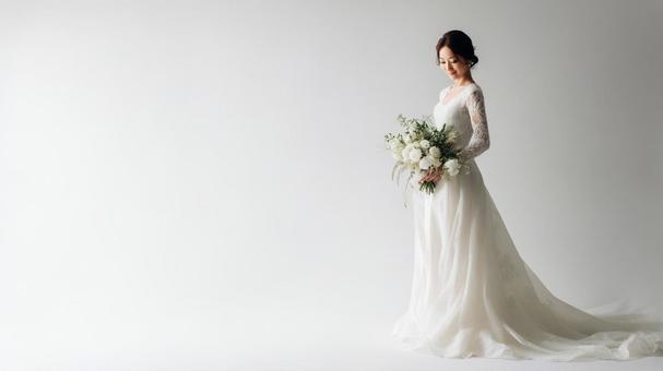 美しい花嫁とブーケの輝き 美しい花嫁とブーケの輝きの写真