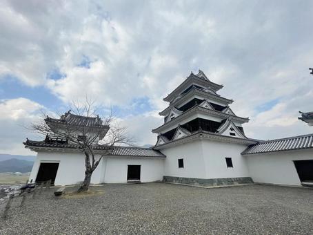 Photo, continent city, castle tower, honmaru, 