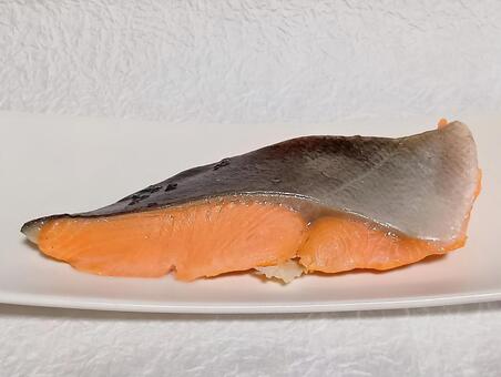 銀鮭塩焼き 鮭,魚,塩焼きの写真素材