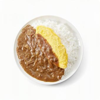 オムレツカレー 真俯瞰 オムレツカレー 真俯瞰の写真