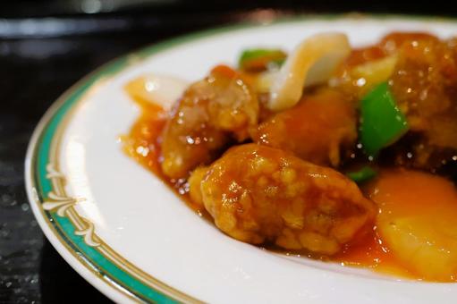 Hong Kong-style sweet and sour pork at a Chinese restaurant, JPG