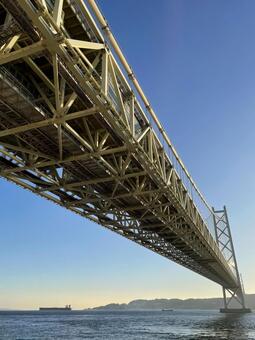明石海峡大橋 神戸,明石海峡大橋,海の写真素材