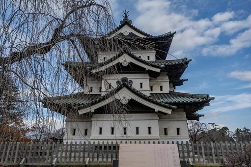 秋の弘前城散歩 弘前城,城,castleの写真素材