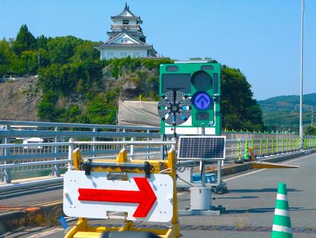 Road construction site in the castle town, JPG