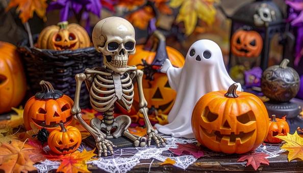 ハロウィン 骸骨 & お化けの置物 ハロウィン 骸骨 & お化けの置物の写真