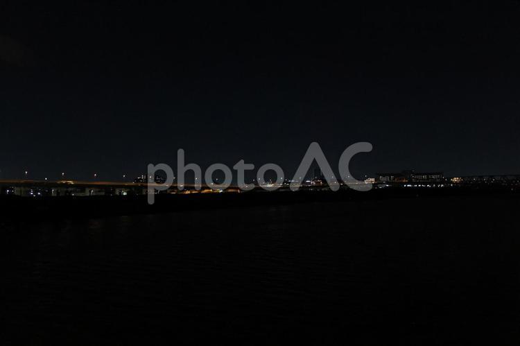 千住新橋からの夜景 夜空,夜,夜の空の写真素材