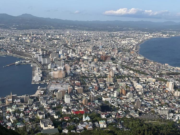 函館山からの函館市街 函館,函館山,街並の写真素材