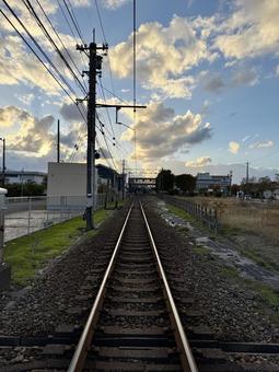 あわら湯のまち駅周辺の景色　福井県 電車,駅,あわら湯のまち駅の写真素材