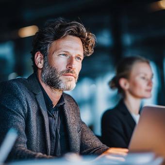 多忙なビジネスシーンの写真