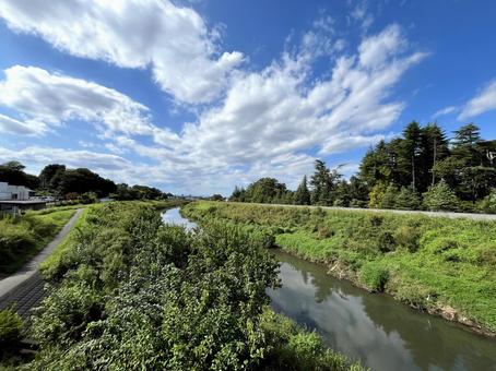 日本川風景 新河岸川 日本川風景 新河岸川 川,風景,日本の写真素材
