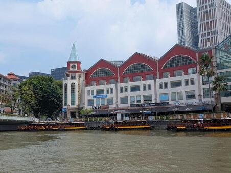 シンガポールの町並み シンガポール川,町並み,シンガポールの写真素材