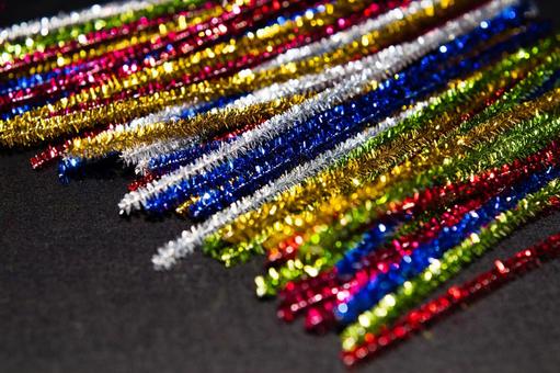 キラキラ輝く針金モール カラフル,テクスチャ,背景素材の写真素材