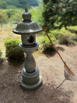 お盆のお墓掃除 お盆のお墓掃除 草取り,お墓掃除,お盆の写真素材