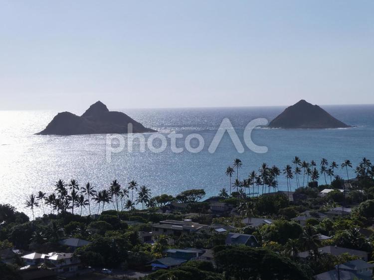 カイルアの風景 海,ハワイ,夏の写真素材