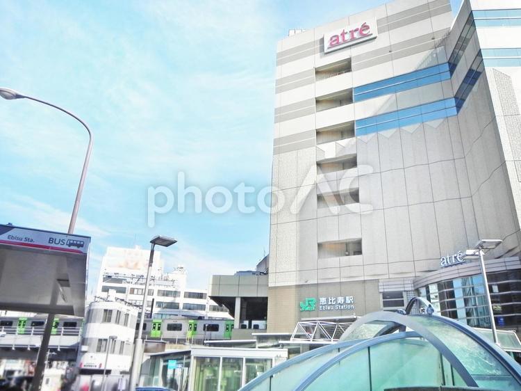 恵比寿駅前　風景 恵比寿駅,恵比寿駅前,恵比寿の写真素材