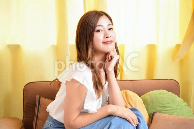 彼女とお家デート デート,お家,家の写真素材