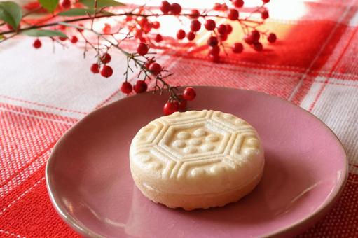 あずきもなか あずきもなか 小豆最中,もなか,和菓子の写真素材