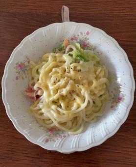 R7.09.03 チーズうどん R7.09.03 チーズうどん 朝食,チーズ,うどんの写真素材