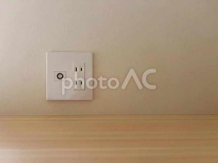 TVジャックとコンセントの素材 tvジャック,コンセント,素材の写真素材