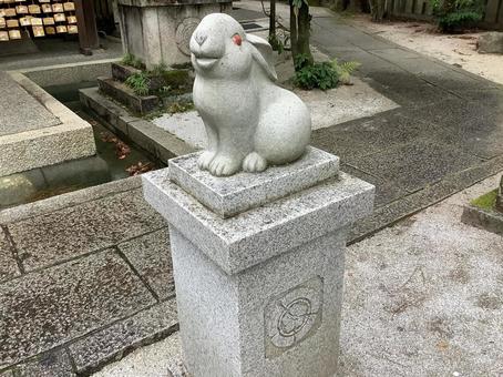 うさぎ神社狛兎 うさぎ神社狛兎 うさぎ神社,岡崎神社,うさぎの狛犬の写真素材