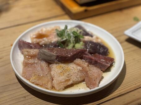 ホンモンの盛り合わせ 焼肉,ホルモン,肉の写真素材
