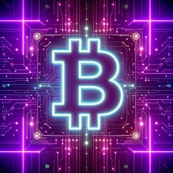 ビットコインと電子回路の写真