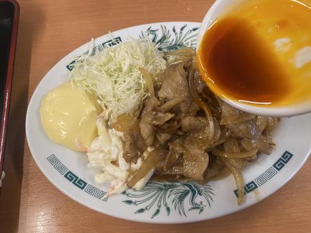 生姜焼き 辛味タレ 生姜焼き 辛味タレ 生姜焼き,豚肉,マヨネーズの写真素材
