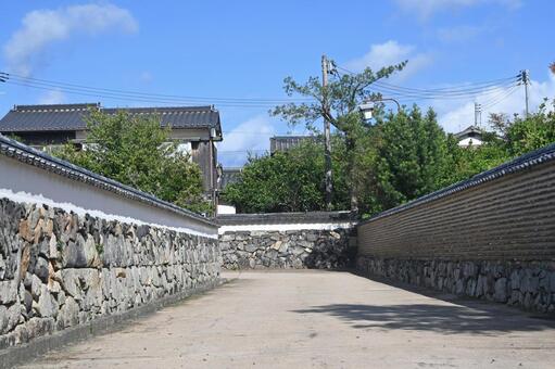 山口・萩市 鍵手形の道「堀内鍵曲」 鍵曲,堀内,萩の写真素材