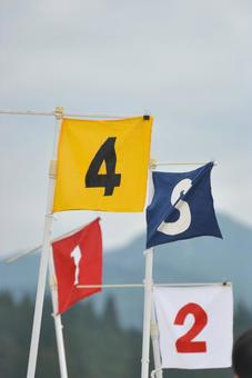 運動会（順位の旗）10 運動会,順位,順番の写真素材